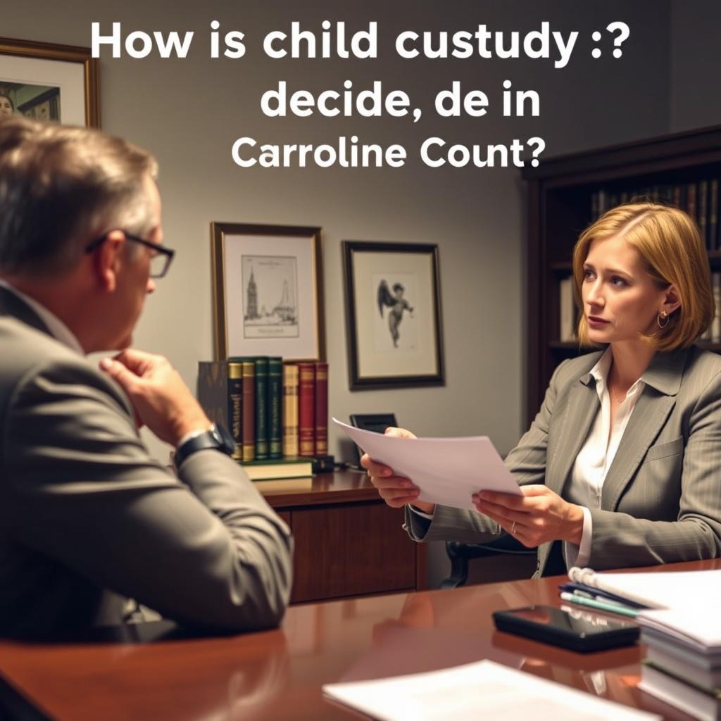 How is child custody decided in Caroline County