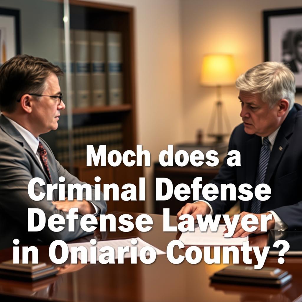 How much does a criminal defense lawyer cost in Ontario County